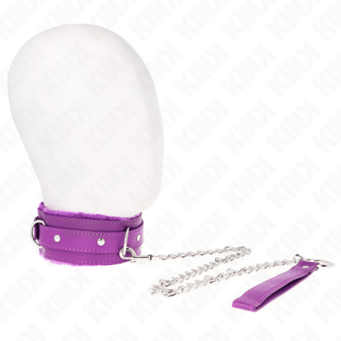 Collier avec laisse 65 CM avec restrictions violet 36-42 CM X 5,5 CM — KINK