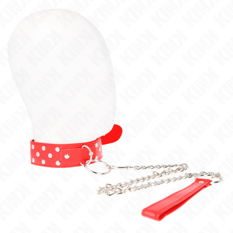 Collier rivet anneau avec ceinture 65 CM rouge ajustable 36-50 CM X 3,8 CM — KINK