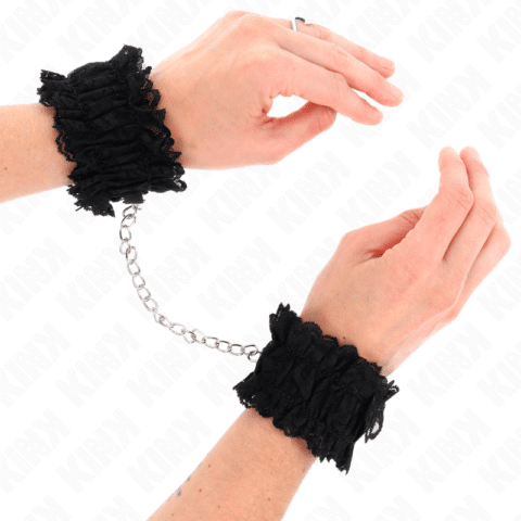 Attache-poignets élastiques en dentelle noir — KINK