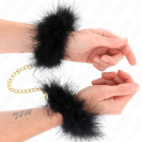 Manchettes en plume avec chaîne OR modèle 0 — KINK