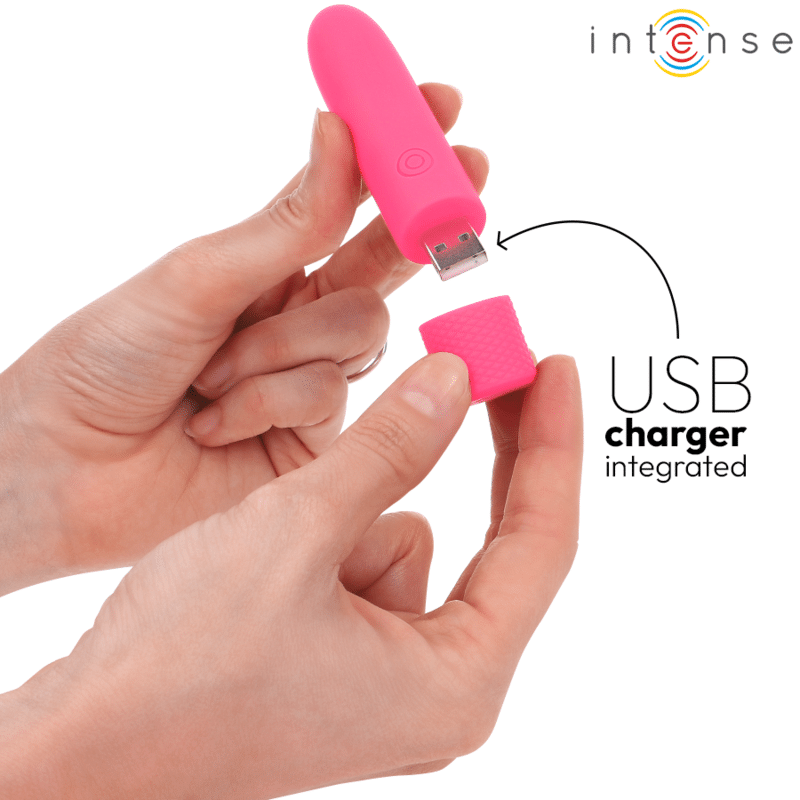 Symone bullet vibrant rechargeable USB 8 vibrations rose 10 X 2,2 CM — INTENSE, vue 5