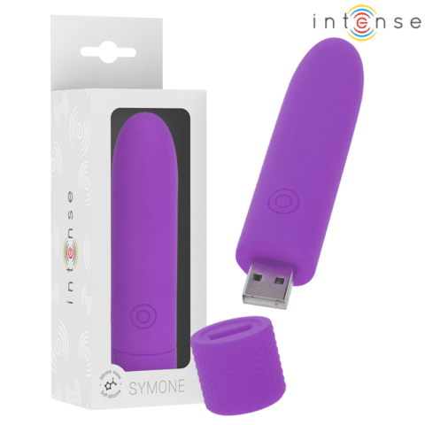Symone bullet vibrant rechargeable USB 8 vibrations violet 10 X 2,2 CM — INTENSE