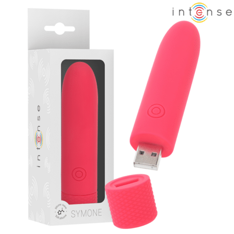 Symone bullet vibrant rechargeable USB 8 vibrations rouge 10 X 2,2 CM — INTENSE