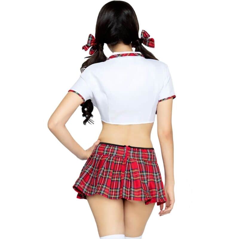 Costume classique de miss collégiale rouge/blanc S/M — LEG AVENUE, vue 3