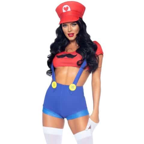 Costume sexy mario bros rouge/bleu S — LEG AVENUE