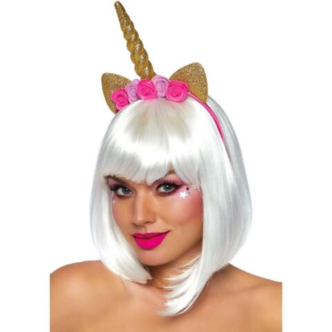 Bandeau de tête à fleurs de licorne OR — LEG AVENUE
