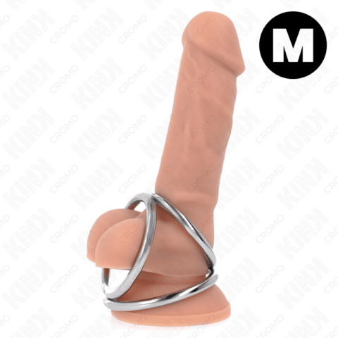 Anneau pénis en métal triple chrome 3,8 CM à 5 CM modèle 2 — KINK