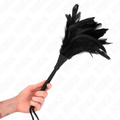 Plumes de poulet tickle en forme de corne noire 36 CM — KINK