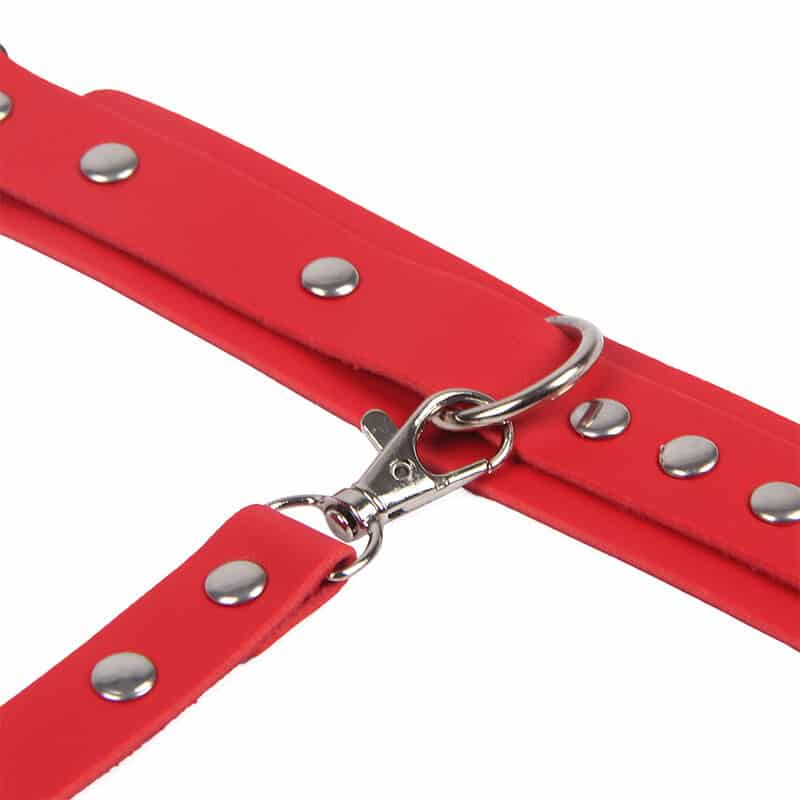 Menottes avec ceinture de bondage rouge taille unique — SUBBLIME, vue 6
