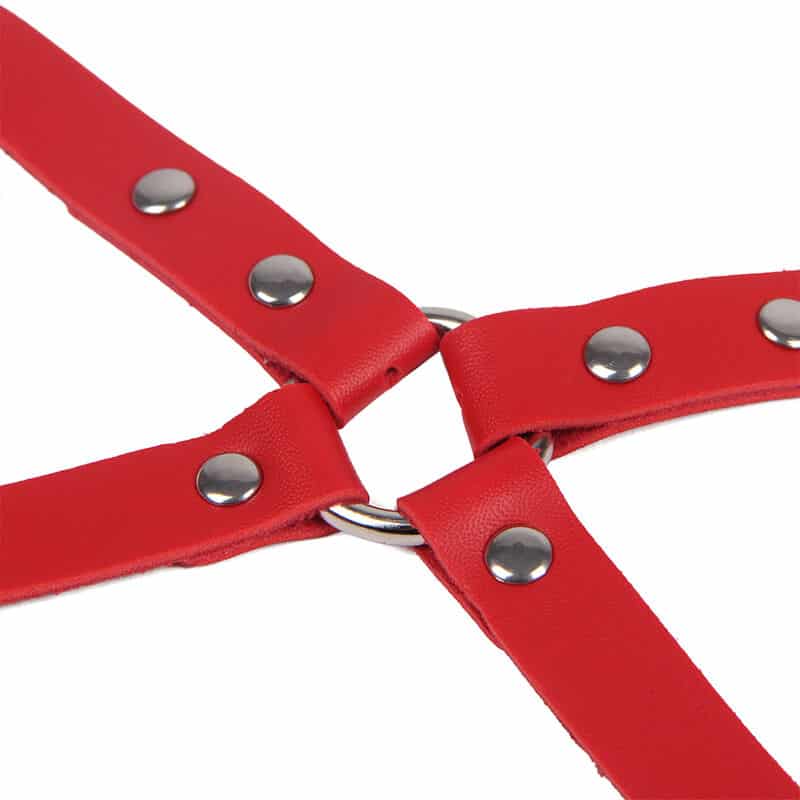 Menottes avec ceinture de bondage rouge taille unique — SUBBLIME, vue 9