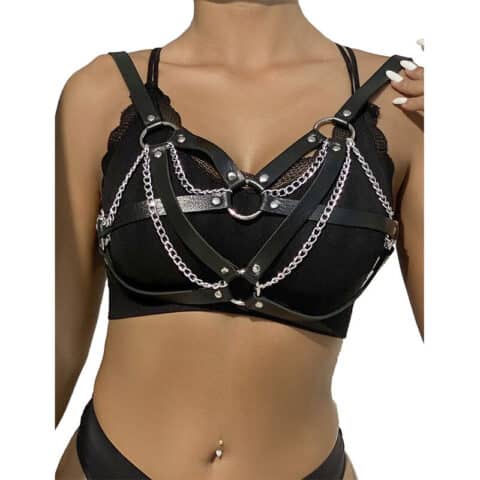Ceinture punk bondage boucle métal noire taille unique — SUBBLIME