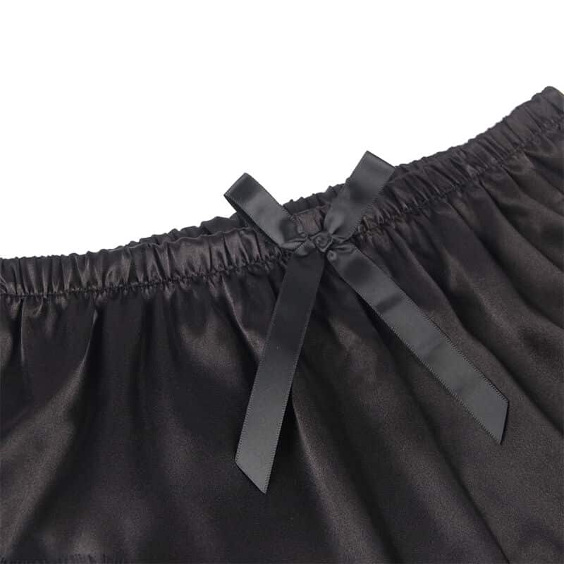 Chemise de nuit décontractée en soie + pantalon en dentelle noir S/M — SUBBLIME, vue 5