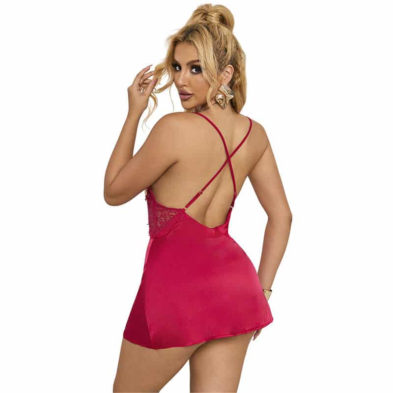 Babydoll à motif floral rouge L/XL — SUBBLIME, vue 2