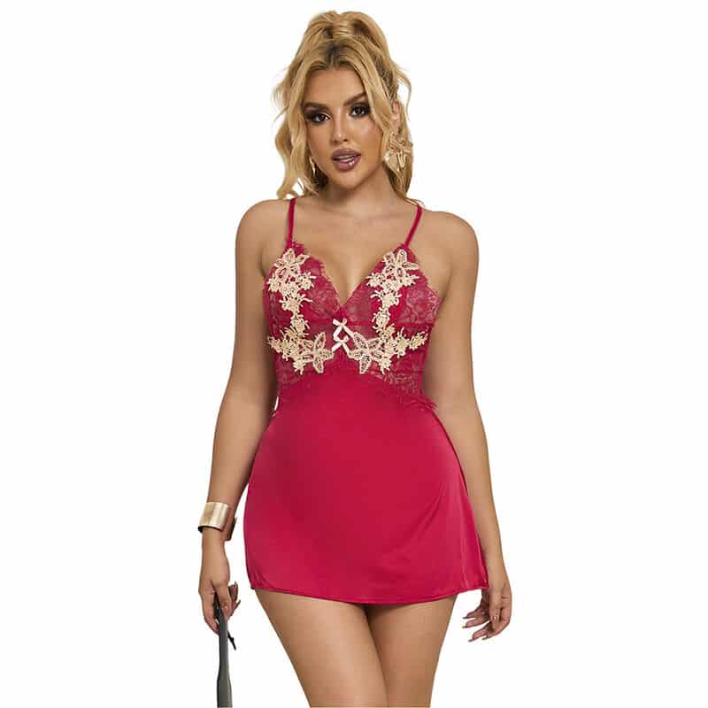 Babydoll à motif floral rouge L/XL — SUBBLIME, vue 4