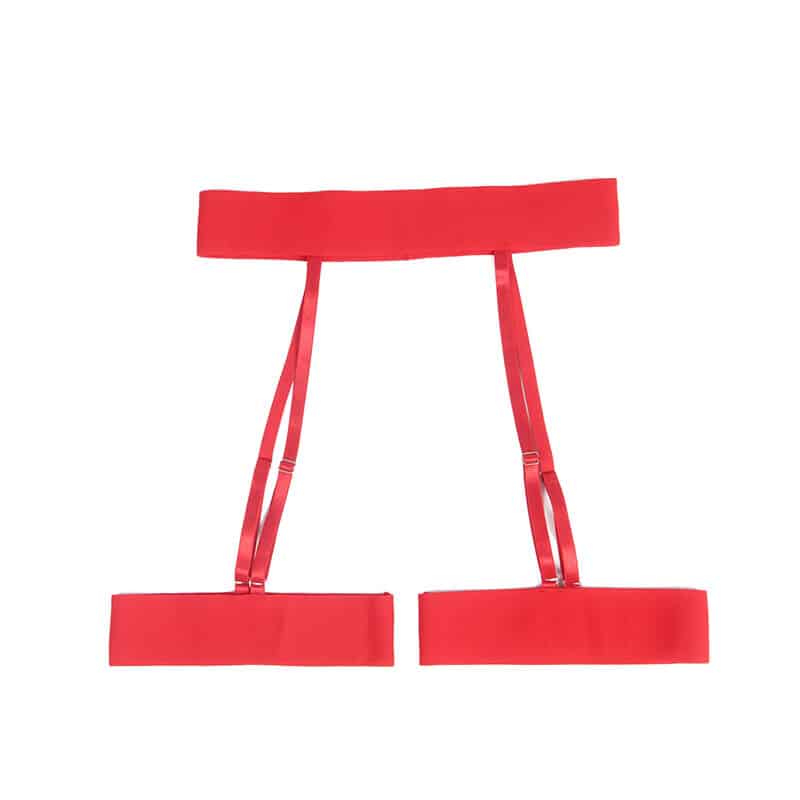 Soutien-gorge + string + porte-jarretelles imprimé coeur rouge S/M — SUBBLIME, vue 6