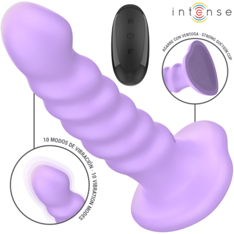 Brenda vibrateur taille M design spirale 10 vibrations violet télécommande — INTENSE