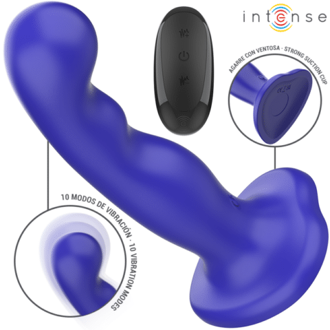 Shorty vibrateur avec ventouse télécommande bleue — INTENSE