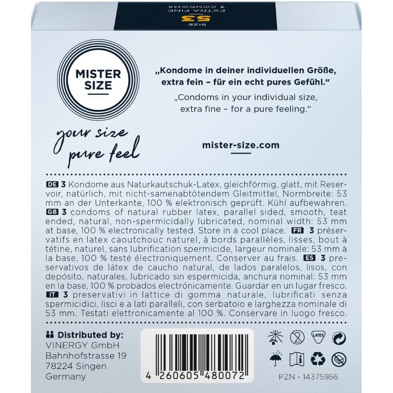 Préservatif taille M 53 MM (3 unités) — MISTER SIZE, vue 3