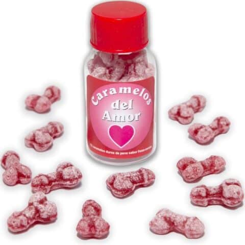 12 Bonbons damour en forme de pénis fraise/cerise — DIABLO PICANTE