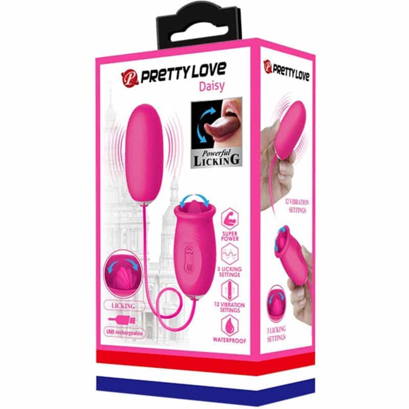 Oeuf vibrant daisy + langue stimulante clitoris rose — PRETTY LOVE, vue 8