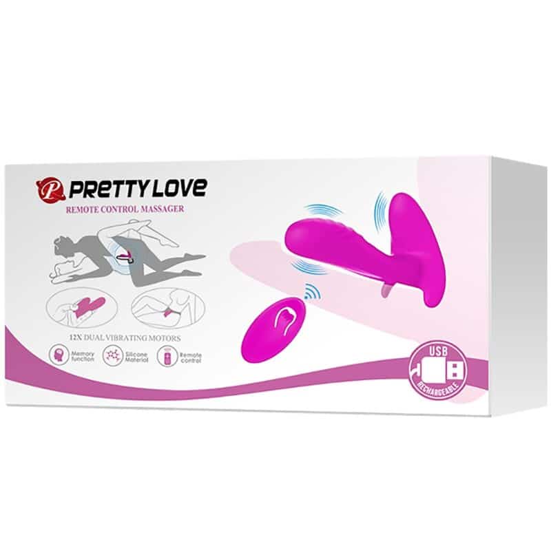 Masseur & vibrateur 12 vibrations télécommande violet — PRETTY LOVE, vue 9
