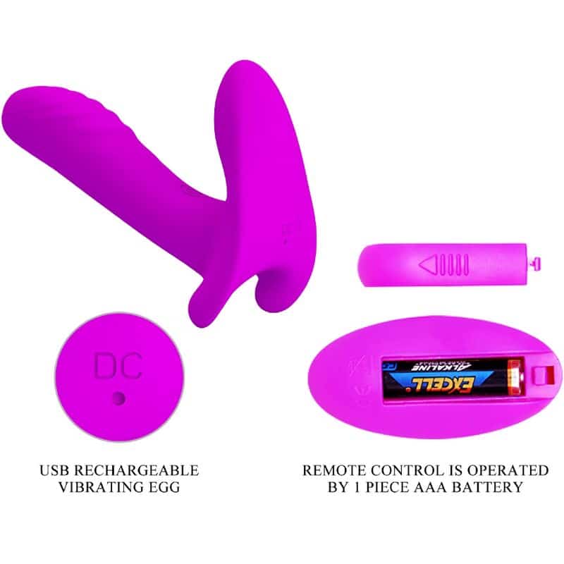 Masseur & vibrateur 12 vibrations télécommande violet — PRETTY LOVE, vue 8