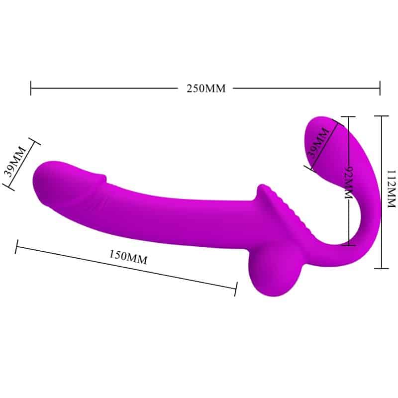 Stimulateur double strap-on kelpie violet — PRETTY LOVE, vue 4