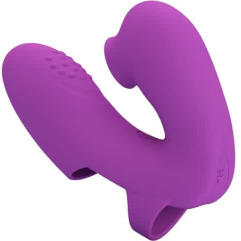 Vibrateur de doigts athena avec stimulateur de clitoris violet — PRETTY LOVE