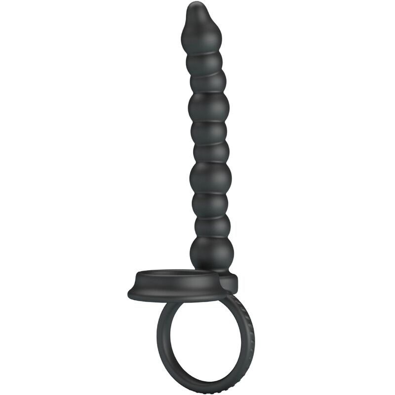 Anneau pénétrant à double pénétration dillion noir — PRETTY LOVE, vue 2