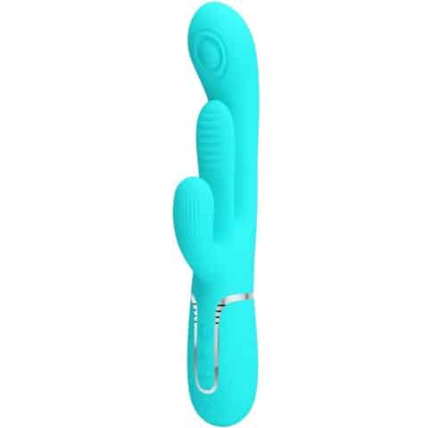 Shania triple rabbit vibrateur multifonction 3 en 1 bleu — PRETTY LOVE