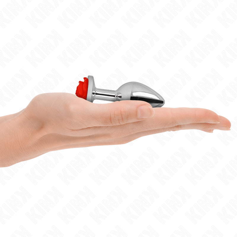 Plug anal rose rouge taille S — KINK