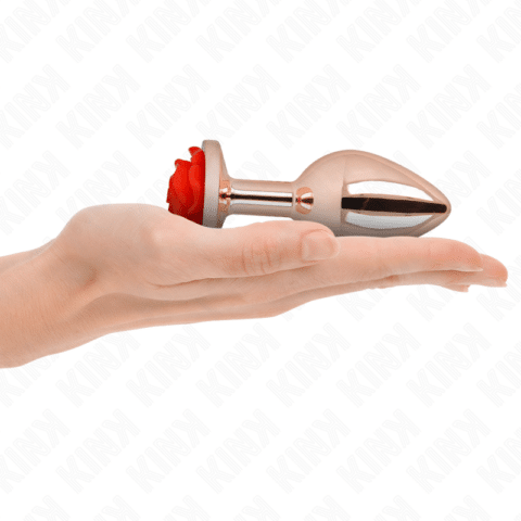 Plug anal OR rose avec rose rouge L — KINK