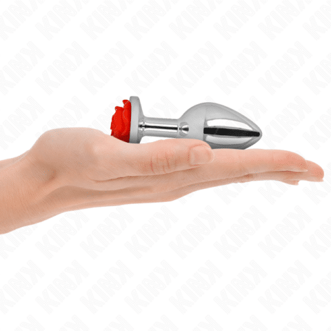Plug anal rose rouge taille M