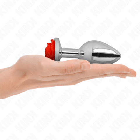 Plug anal rose rouge taille L — KINK
