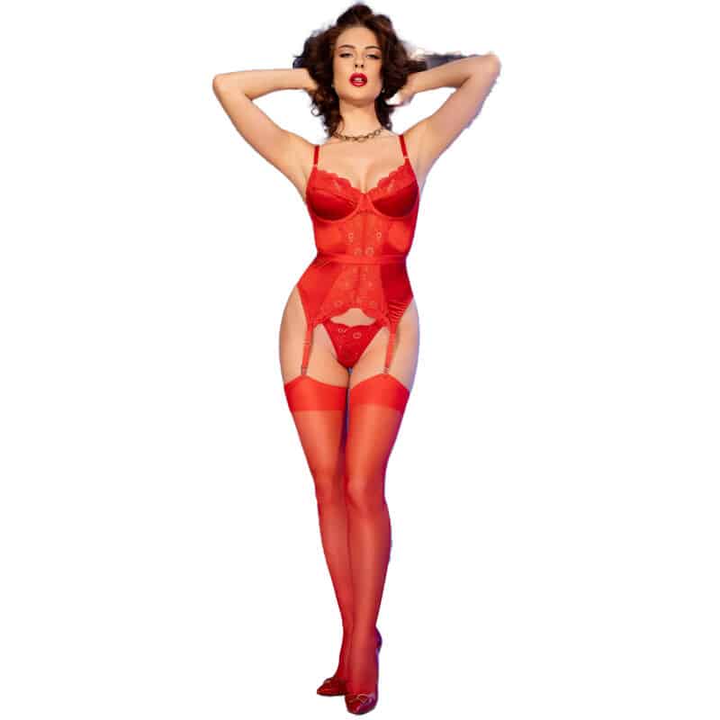 Corset et bas rouge M — CHILIROSE, vue 4