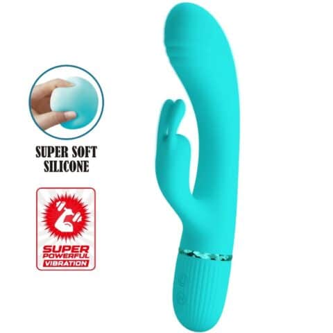 Vibrateur scocco lapin turquoise — PRETTY LOVE