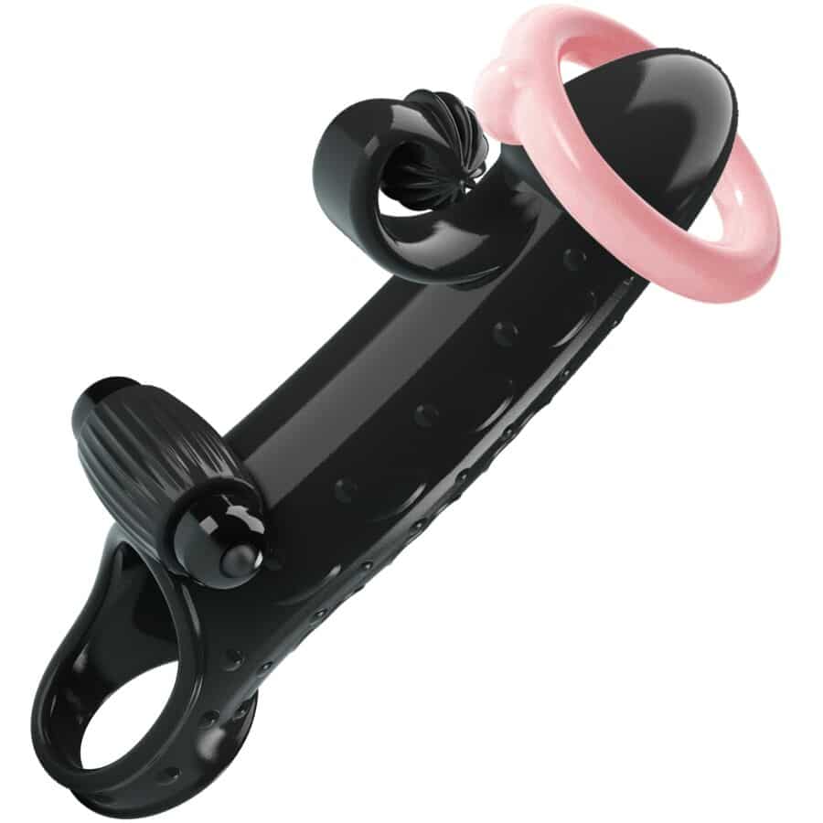 Manchon pénis vibrant noir — ROMANCE