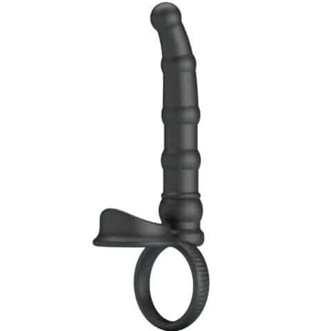 Anneau pénis vibrant tatum avec plug 10 vibrations noir — PRETTY LOVE