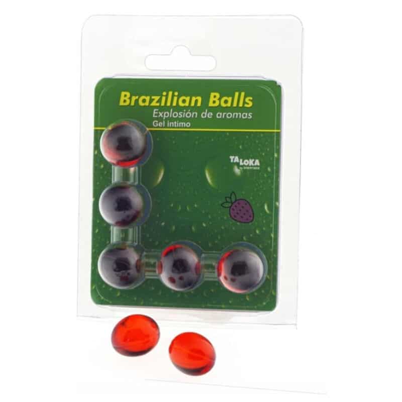 5 Boules brésiliennes gel intime fraise — TALOKA