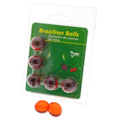 5 Boules brésiliennes gel intime fraise & cerise — TALOKA