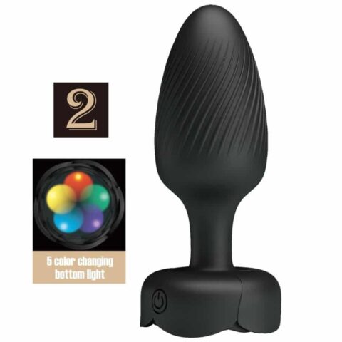 Plug anal varian avec lumière LED noir 10,8 CM — PRETTY LOVE