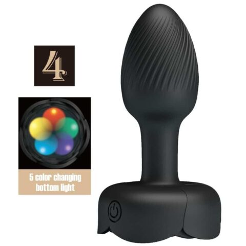 Plug anal olman avec lumière LED noir 8,8 CM — PRETTY LOVE