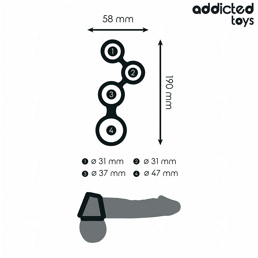 Anneau pénis avec séparateurs pour testicules — ADDICTED TOYS, vue 5