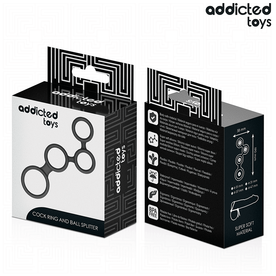 Anneau pénis avec séparateurs pour testicules — ADDICTED TOYS, vue 7