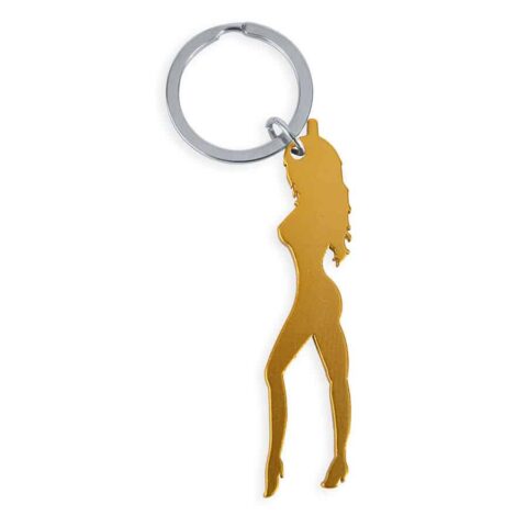Porte-clés avec silhouette féminine couleur OR avec décapoteur — DIABLO PICANTE