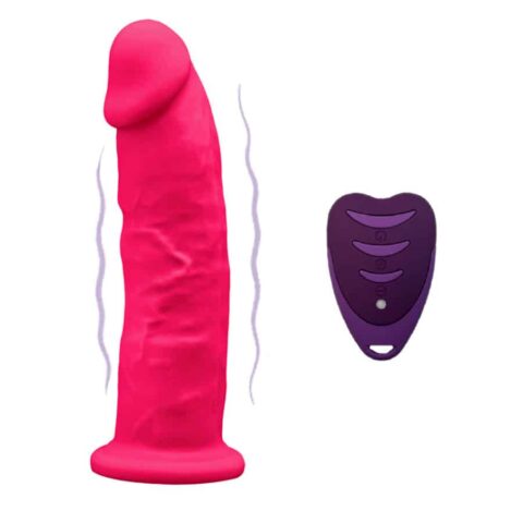 Modèle de pénis réaliste 2 rose + télécommande LRS 17 CM