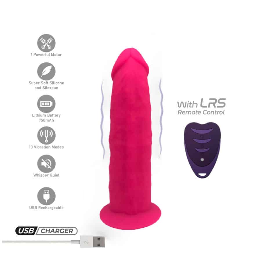 Modèle de pénis réaliste 2 rose + télécommande LRS 17 CM — SILEXD, vue 2