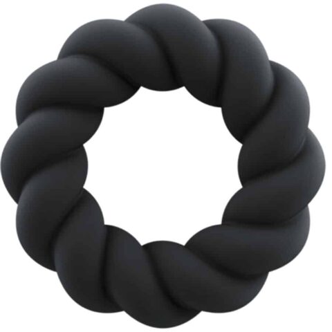 Anneau de masturbation en silicone noir twist