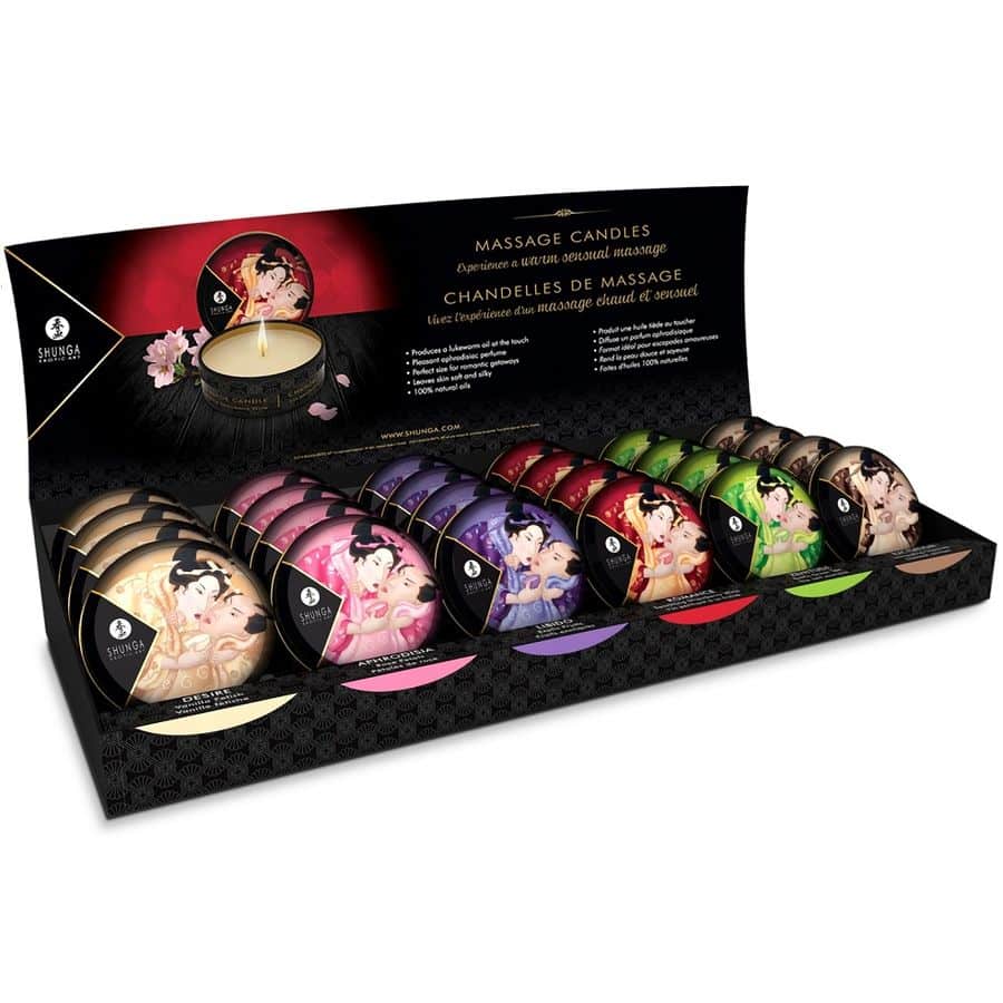Mini caresse à la bougie présentoir bougies de massage 24 unités — SHUNGA