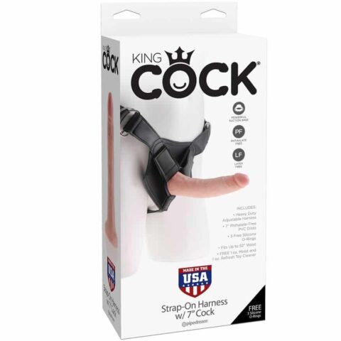 Harnais avec pénis réaliste 17,8 CM — KING COCK